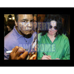 Load image into Gallery viewer, Muhammad Ali and Michael Jackson eight by ten photo signed with proof
