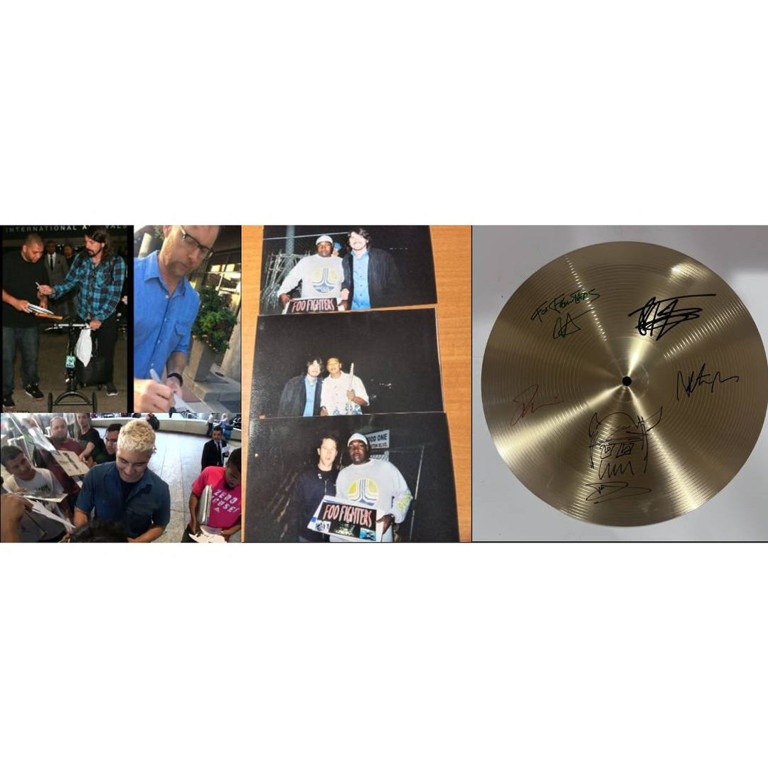 David grohl Taylor Hawkins the Foo Fighters Cymbal signed with proof