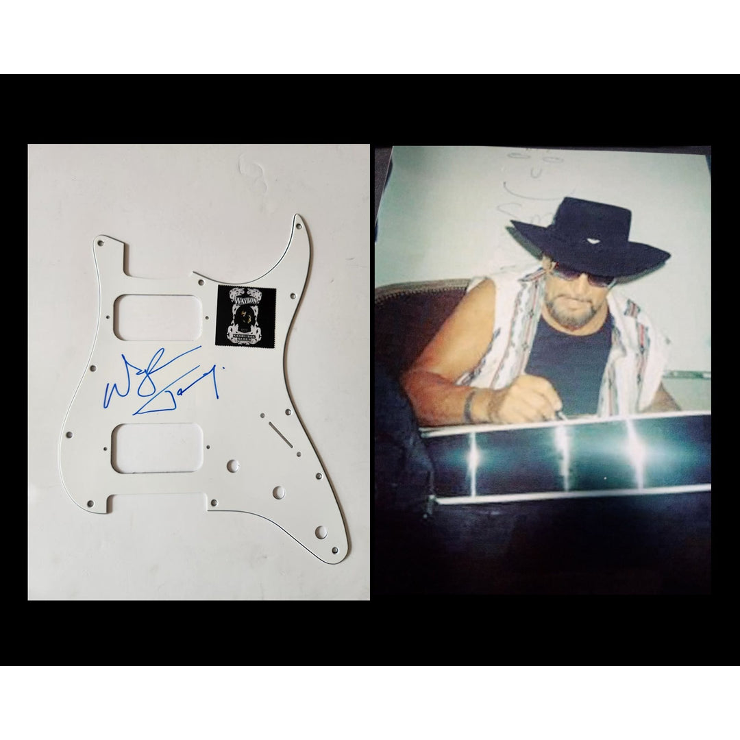 Waylon Jennings Fender Stratocaster electric pickguard signed with proof