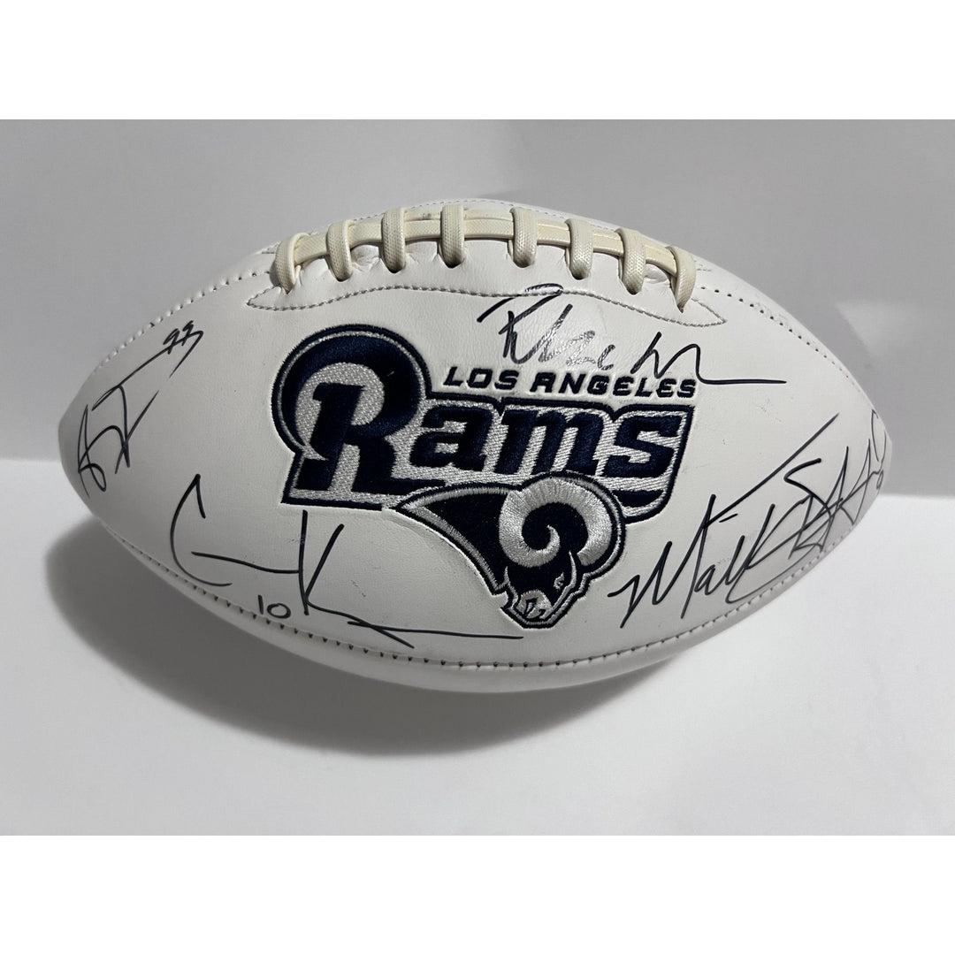  Cooper Kupp Matthew Stafford Aaron Donald Puka Nacua  Los Angeles Rams full size football signed with proof