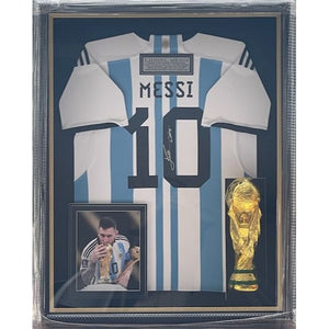 Lionel Messi Argentina jersey signed and framed with proof
