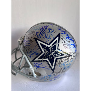Dallas Cowboys Emmitt Smith Troy Aikman Michael Irvin Jerry Jones Barry Switzer Super Bowl championship team signed pro helmet with proof
