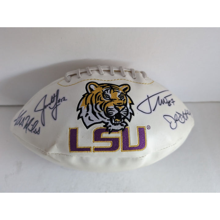 LSU Tigers Tyrone Matthau Less Miles Justin Jefferson full size football signed