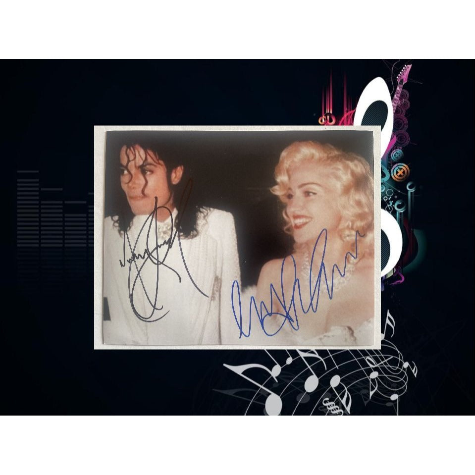 Michael Jackson and Madonna 8x10 photo signed with proof