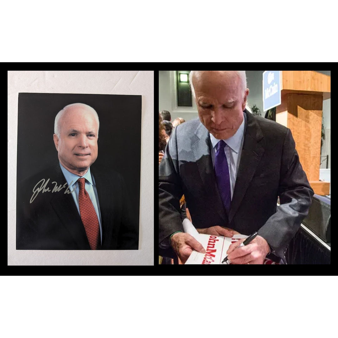 Senator John McCain 8x10 photo signed with proof Awesome Artifacts