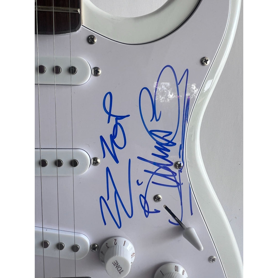 Billy Gibbons Frank Beard Dusty Hill ZZ Top Stratocaster full size electric guitar signed with proof