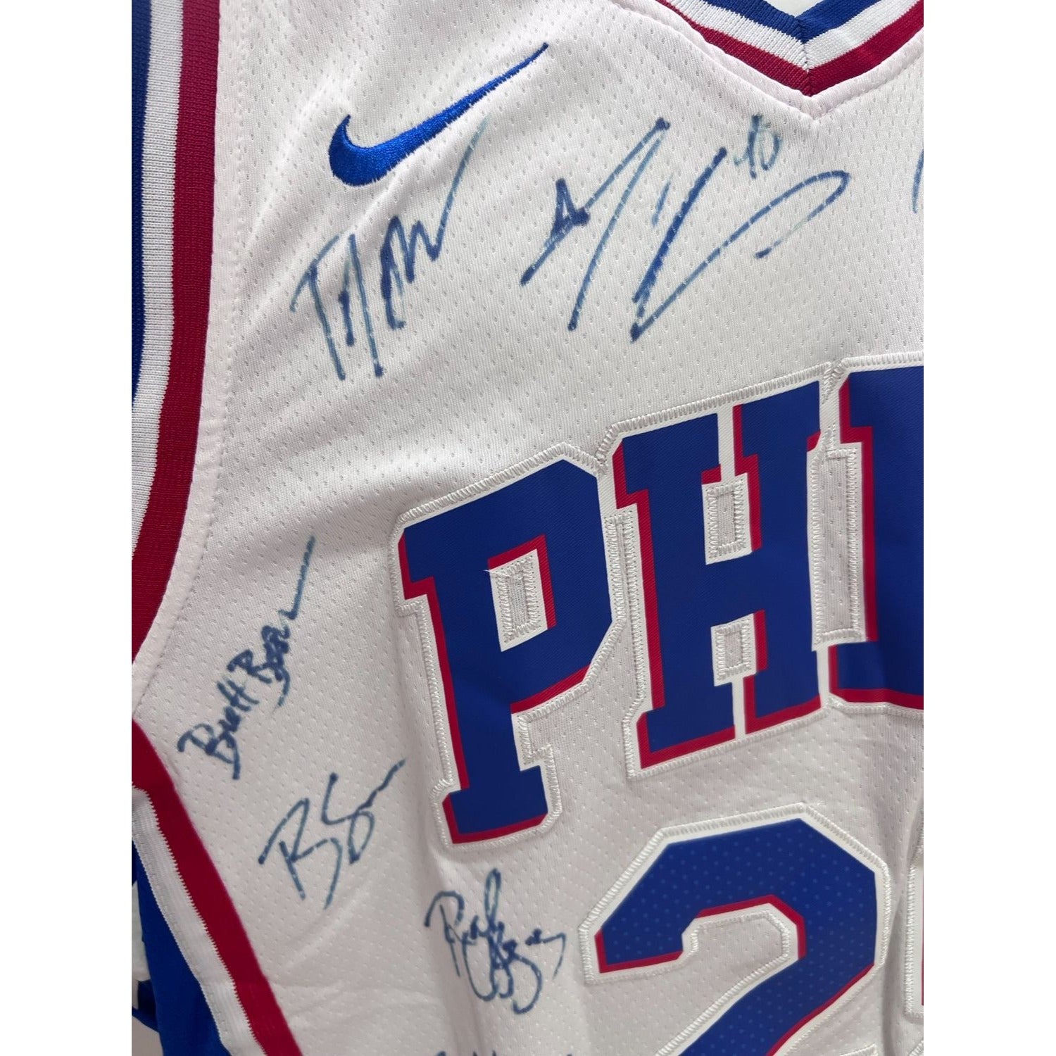 Philadelphia 76ers 2018- 2019 Joel embiid size 50 embroidered game model jersey signed