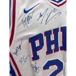 Load image into Gallery viewer, Philadelphia 76ers 2018- 2019 Joel embiid size 50 embroidered game model jersey signed
