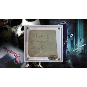 Heath Ledger The Dark Knight Joker autograph page book signed