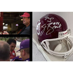 Load image into Gallery viewer, Oklahoma Sooners Bob Stoops Sam Bradford mini helmet signed
