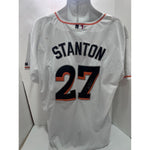 Load image into Gallery viewer, Giancarlo Stanton Miami Marlins game model embroidered Jersey Size 52 signed with proof
