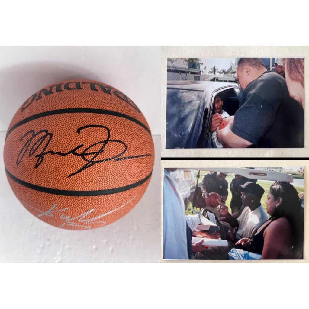 Kobe Bryant Michael Jordan NBA full size Spalding David Stern basketball signed with proof