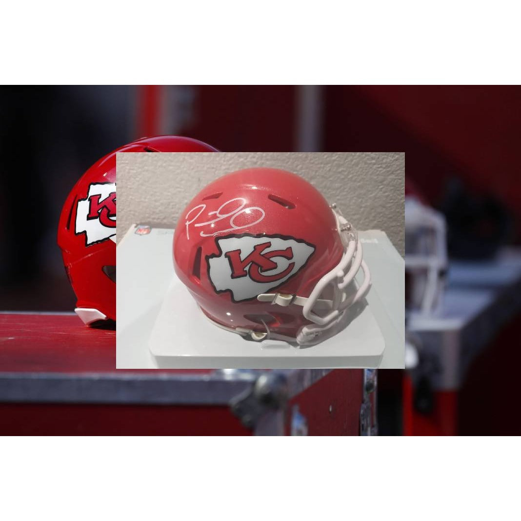 Kansas City Patrick Mahomes Riddell mini helmet signed with proof