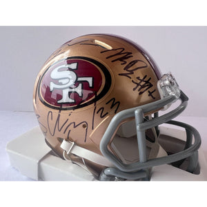 San Francisco 49ers Deebo Samuel Fred Warner George Kittle Christian McCaffrey Brock Purdy mini helmet signed with proof
