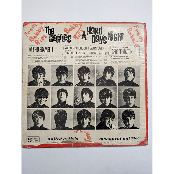 The Beatles A Hard Day's Night original LP John Lennon George Harrison Ringo Starr Paul McCartney