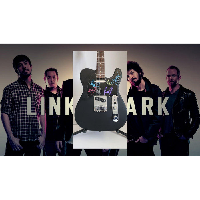 Chester B, Mike Shinoda, Brad Delson, Dave Farrell, Joe Hahn, Rob Bourdon Linkin Park authentic Fender telecaster electric guitar signed