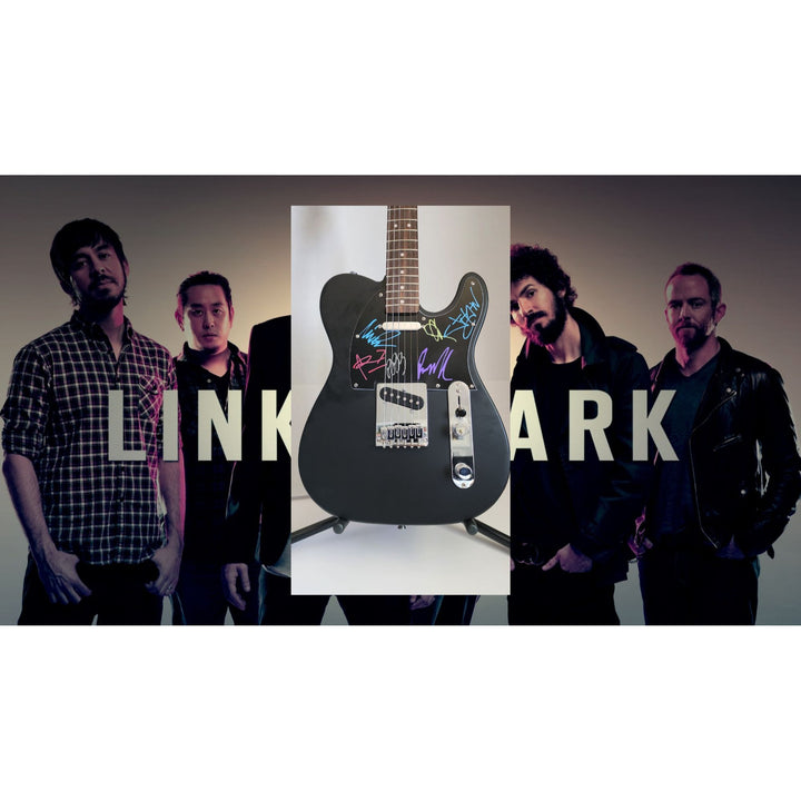 Chester B, Mike Shinoda, Brad Delson, Dave Farrell, Joe Hahn, Rob Bourdon Linkin Park authentic Fender telecaster electric guitar signed