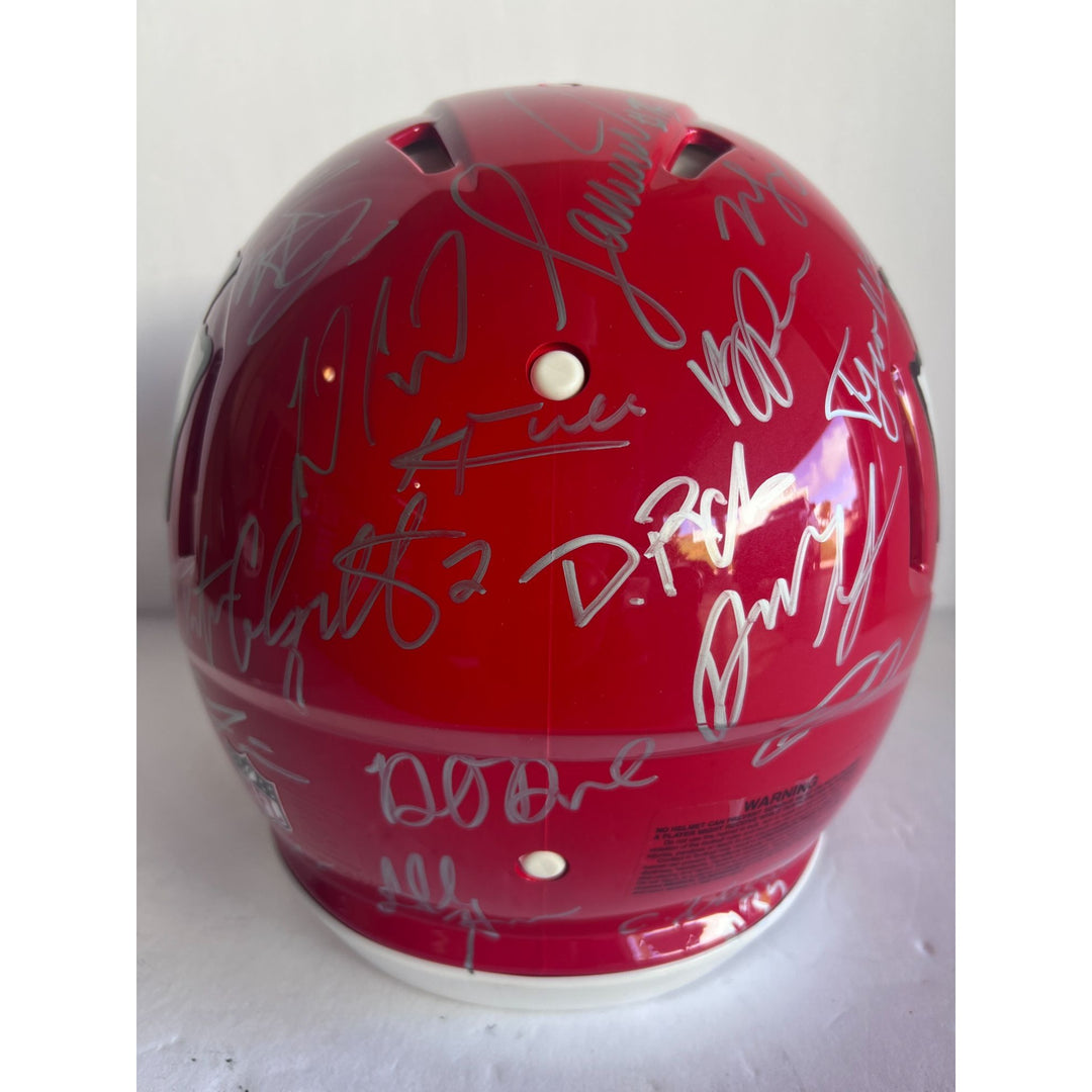 Kansas City Chiefs 2019 20 Super Bowl champions Riddell Speed authentic game model helmet 40 + sigs Patrick Mahomes Travis Kelce Andy Reid T