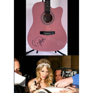 Taylor Swift Pink Huntington full size acoustic guitar signed with proof