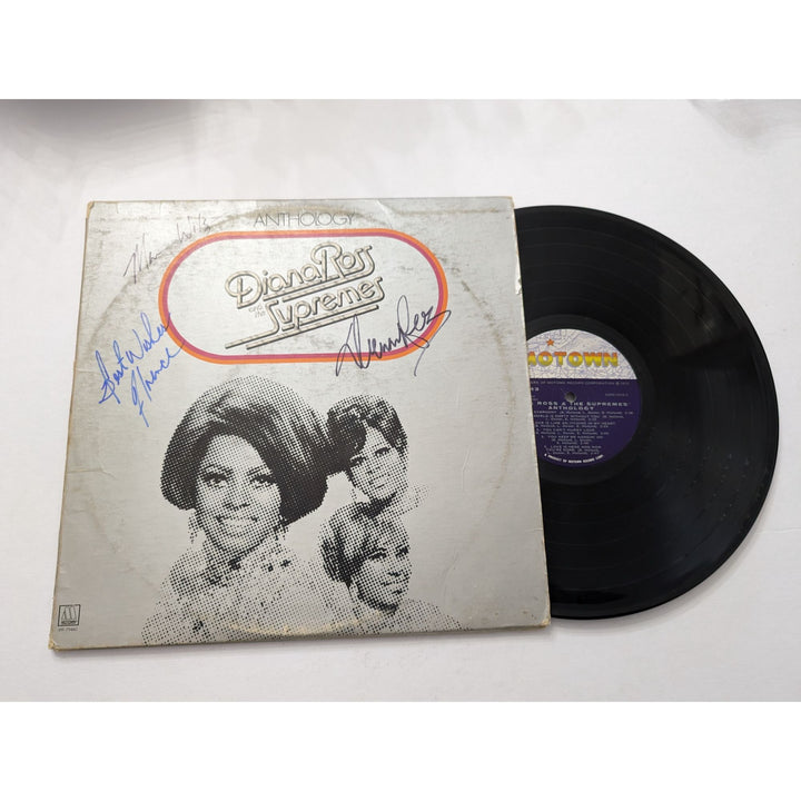 Diana Ross Florence Ballard Mary Wilson The Supremes original 1974 very rare LP Anthology signed with proof