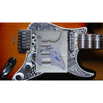 Load image into Gallery viewer, Dolly Parton and Kenny Rogers Fender Stratocaster electric guitar pickguard signed with proof
