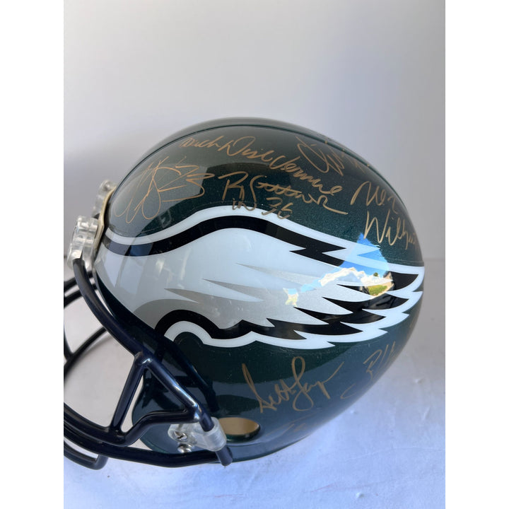 Philadelphia Eagles all time greats Randall Cunningham Ron Jaworski Dick Vermeil Harold Carmichael Eric Allen Riddell speed full size helmet