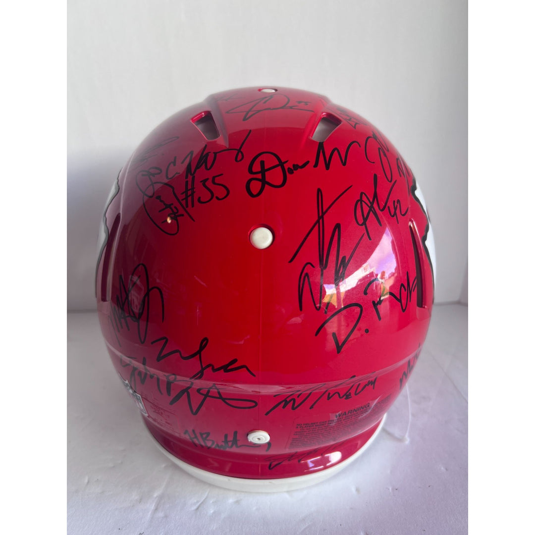 Kansas City Chiefs 2019 20 Super Bowl champions Riddell Speed authentic game model helmet 40 + sigs Patrick Mahomes Travis Kelce Andy Reid T