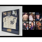 Load image into Gallery viewer, Field of Dreams Jersey cast signed Kevin Costner, Amy Madigan, James Earl Jones, Burt Lancaster, Ed Harris, Ray Liotta, Matt Damon with proo
