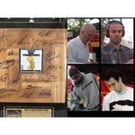 Load image into Gallery viewer, San Antonio Spurs Tim Duncan Gregg Popovich Tony Parker Kawhi Leonard 2014 NBA champions parquet wood floorboard signed and framed
