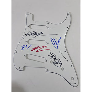 Chino Moreno, Stephen Carpenter, Abe Cunningham, Frank Delgado the deftones Stratocaster electric pickguard signed with proof