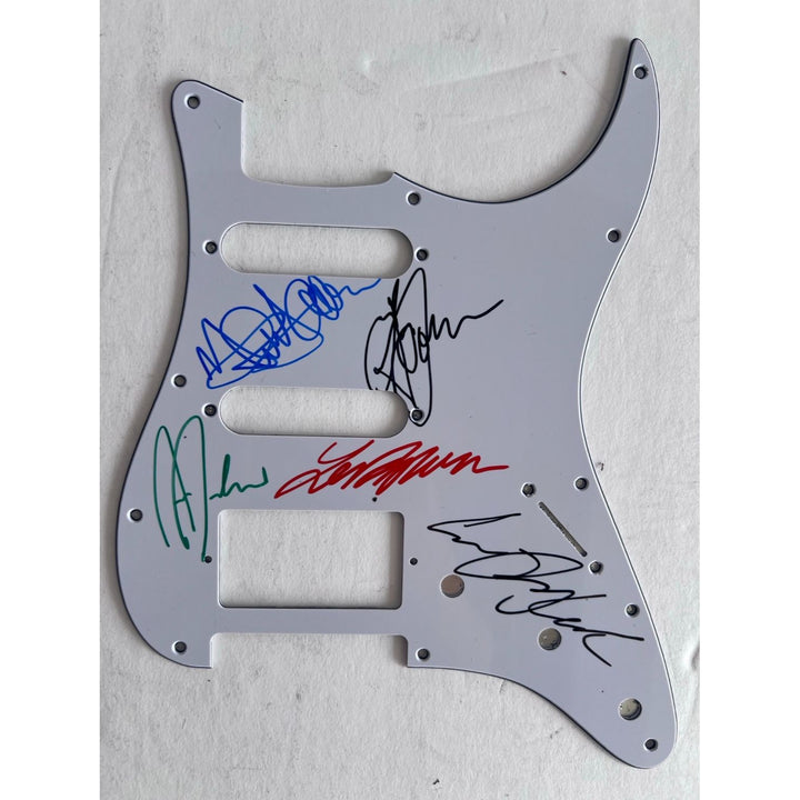 Europe Joey Tempest John Norum Peter Olsson Tony Reno vendor Stratocaster electric guitar pickguard signed