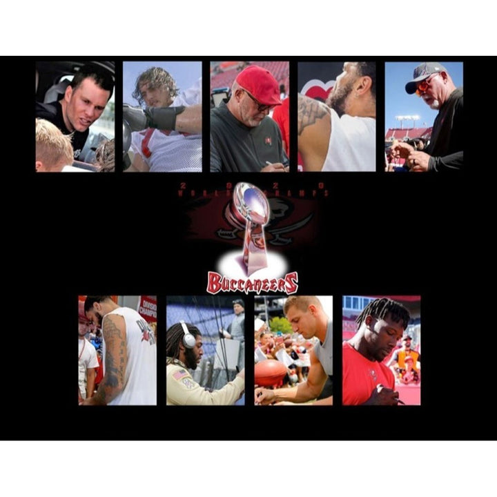 Tampa Bay Buccaneers Tom Brady Rob Gronkowski, Bruce Arians, Mike Evans Super Bowl Champions 20-21 Riddel Speed Full size helmet signed