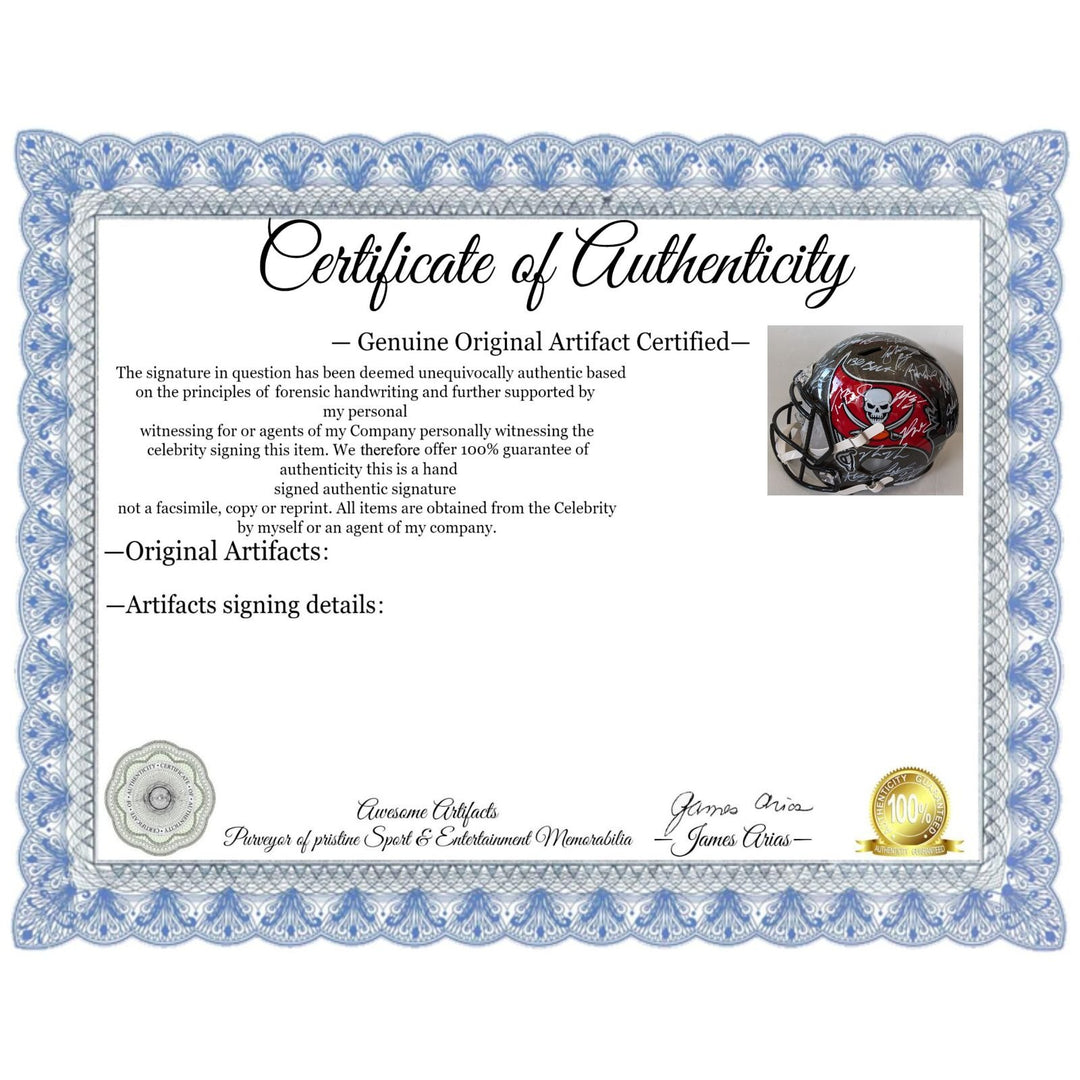 Tampa Bay Buccaneers Tom Brady Rob Gronkowski, Bruce Arians, Mike Evans Super Bowl Champions 20-21 Riddel Speed Full size helmet signed