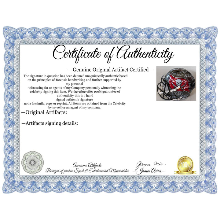 Tampa Bay Buccaneers Tom Brady Rob Gronkowski, Bruce Arians, Mike Evans Super Bowl Champions 20-21 Riddel Speed Full size helmet signed