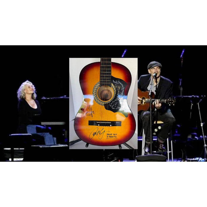 James Taylor and Caroloe King vintage acoustic guitar signed with proof