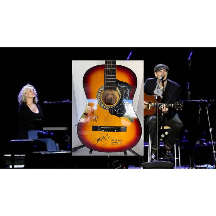 James Taylor and Caroloe King vintage acoustic guitar signed with proof