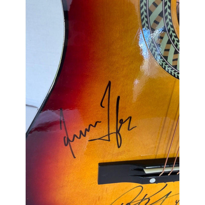 James Taylor and Caroloe King vintage acoustic guitar signed with proof