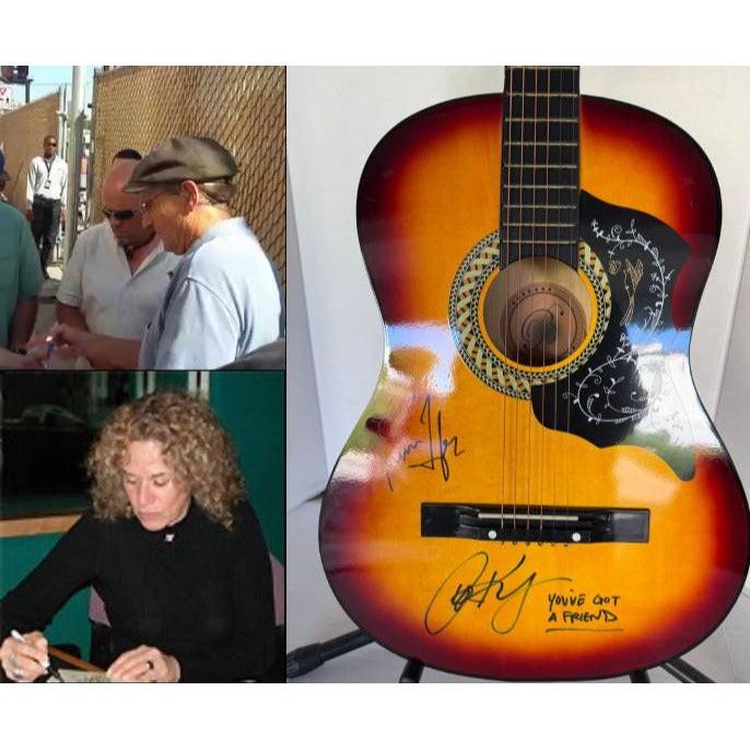 James Taylor and Caroloe King vintage acoustic guitar signed with proof