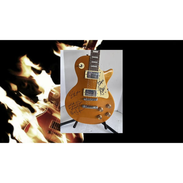 Rush Neil Peart Geddy Lee Alex Lifeson Les Paul Gold full size electric