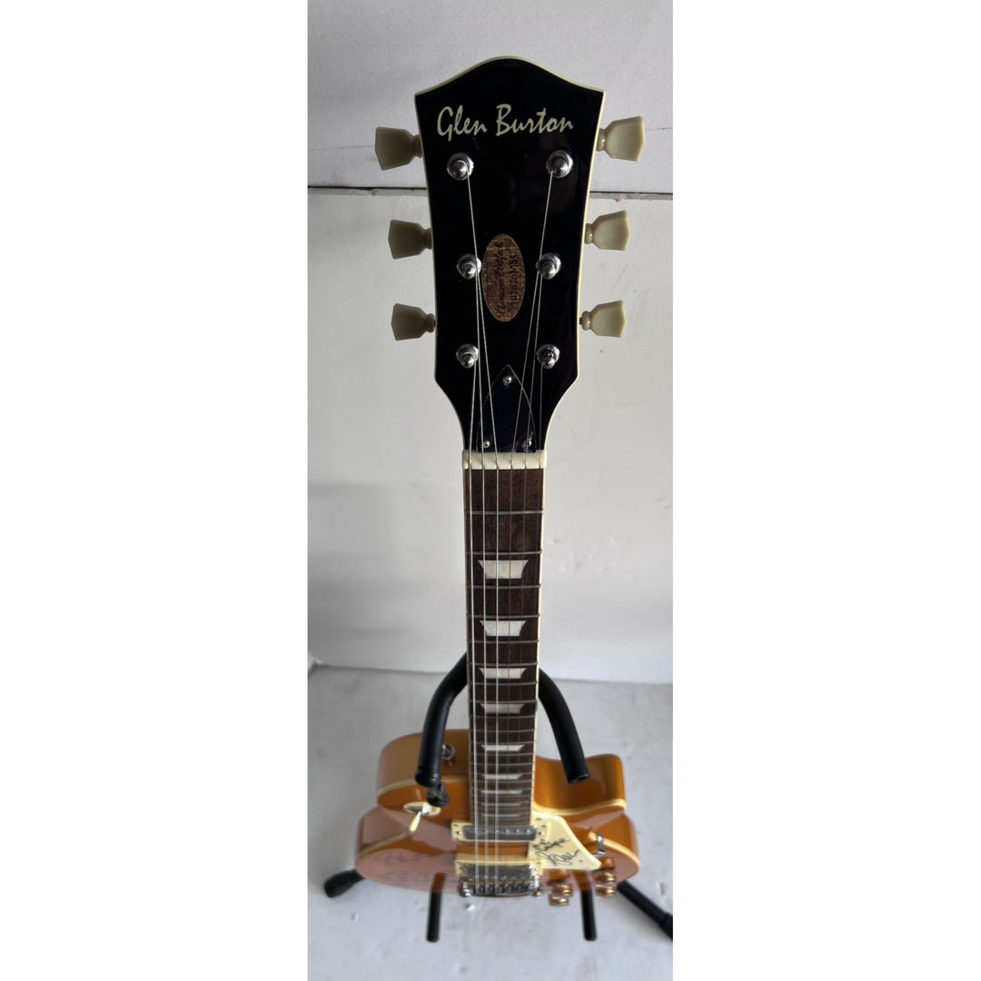 Rush Neil Peart Geddy Lee Alex Lifeson Les Paul Gold full size electric guitar signed with proof