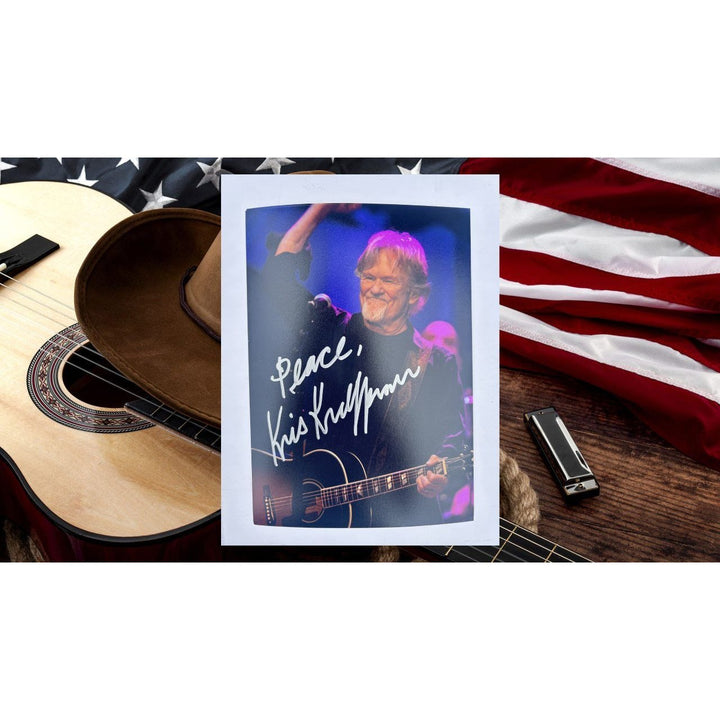 Kris Kristofferson Country Music Legend 5x7 Photo signed with proof.