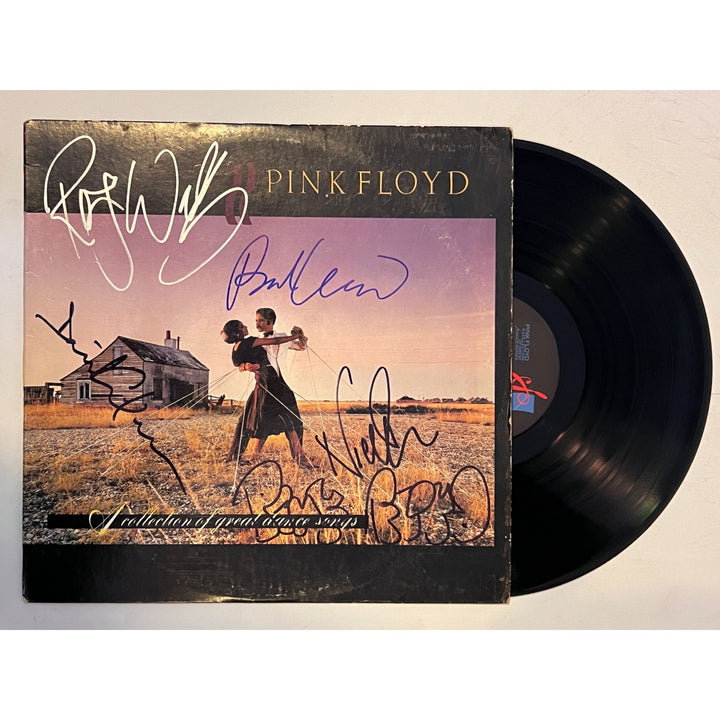 David Gilmour Roger Waters Richard Wright Nick Mason Pink Floyd original LP signed with proof.