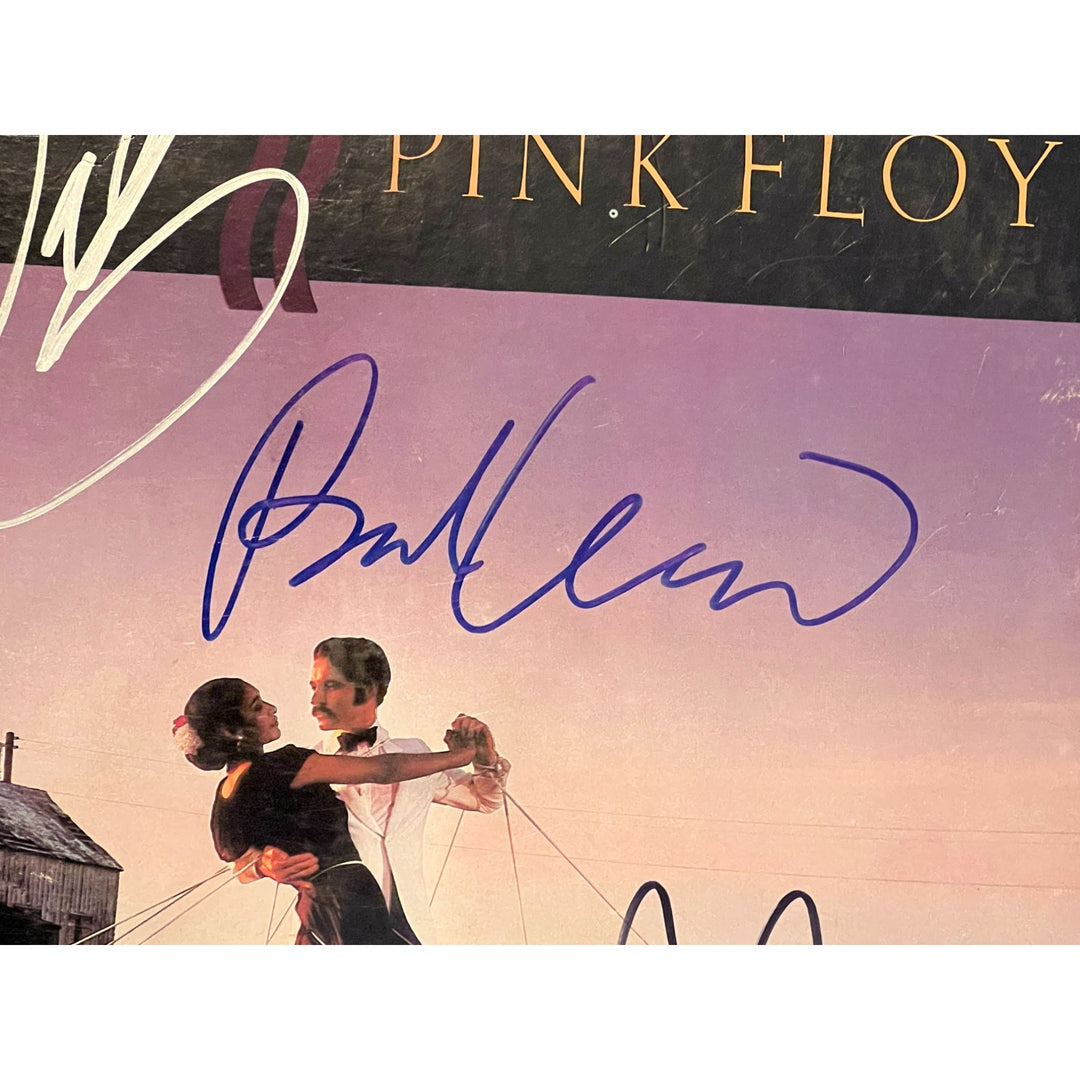 David Gilmour Roger Waters Richard Wright Nick Mason Pink Floyd original LP signed with proof.