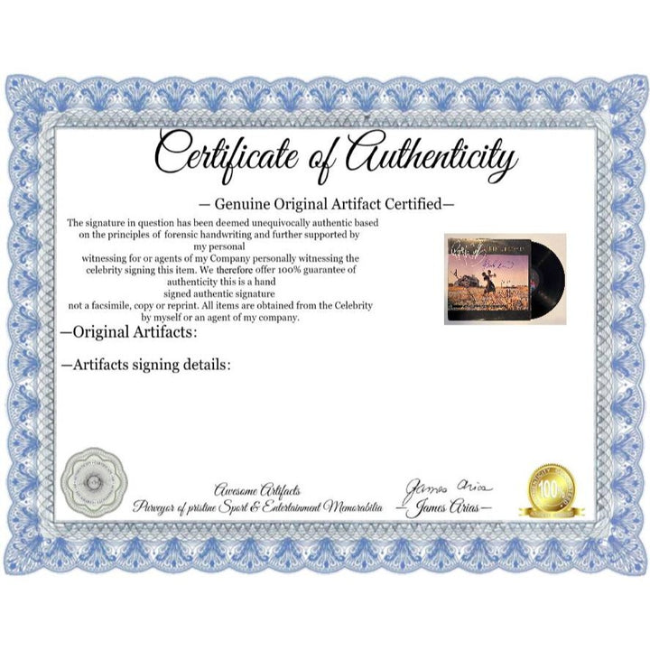 David Gilmour Roger Waters Richard Wright Nick Mason Pink Floyd original LP signed with proof.