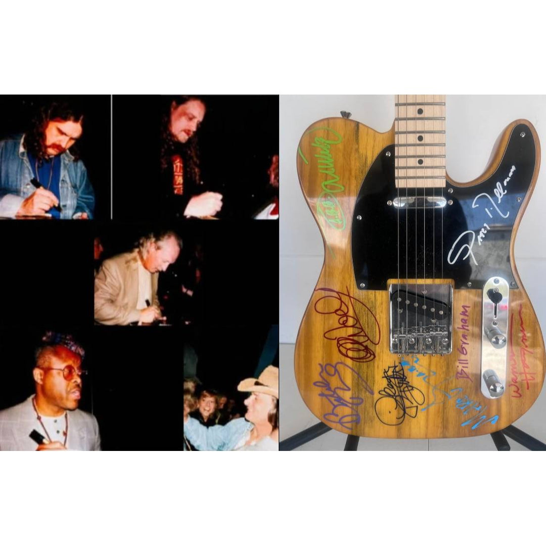 Gregg Allman, Dickey Betts, Wayne Haynes, The Allman Brothers Telecaster electric guitar signed with proof.