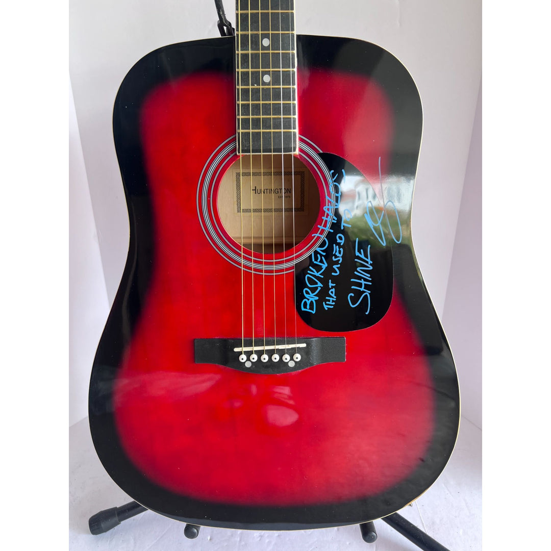 Chris Stapleton signed and inscribed "Broken Halos that used to shine" One of a Kind full size acoustic guitar signed with proof