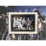 Load image into Gallery viewer, Kiss Gene Simmons Ace Frehley Peter Chris Paul Stanley electric guitar pickguard signed and framed with proof
