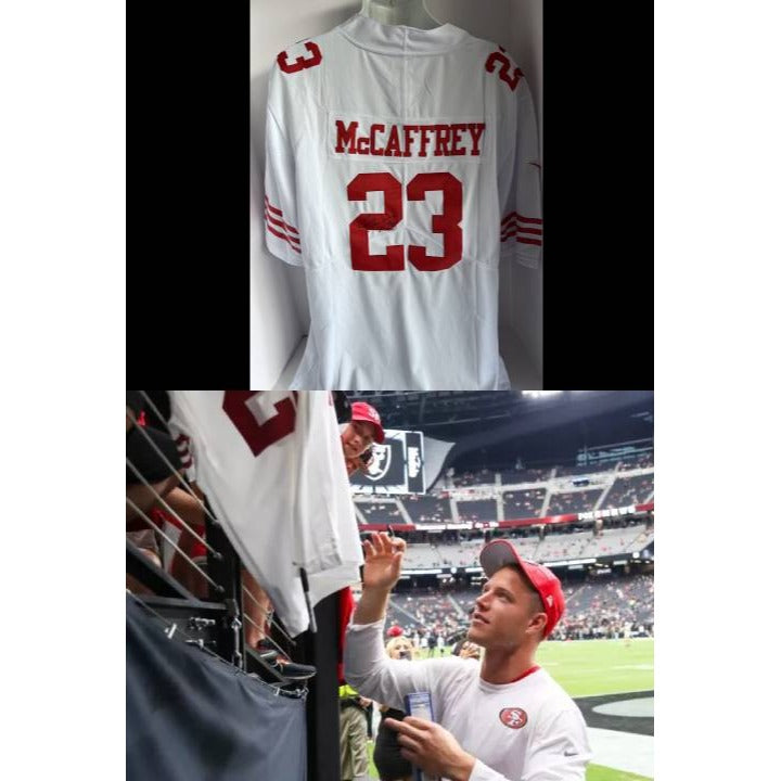 Christian McCaffrey San Francisco 49ers Nike size extra large game model jersey signed with proof