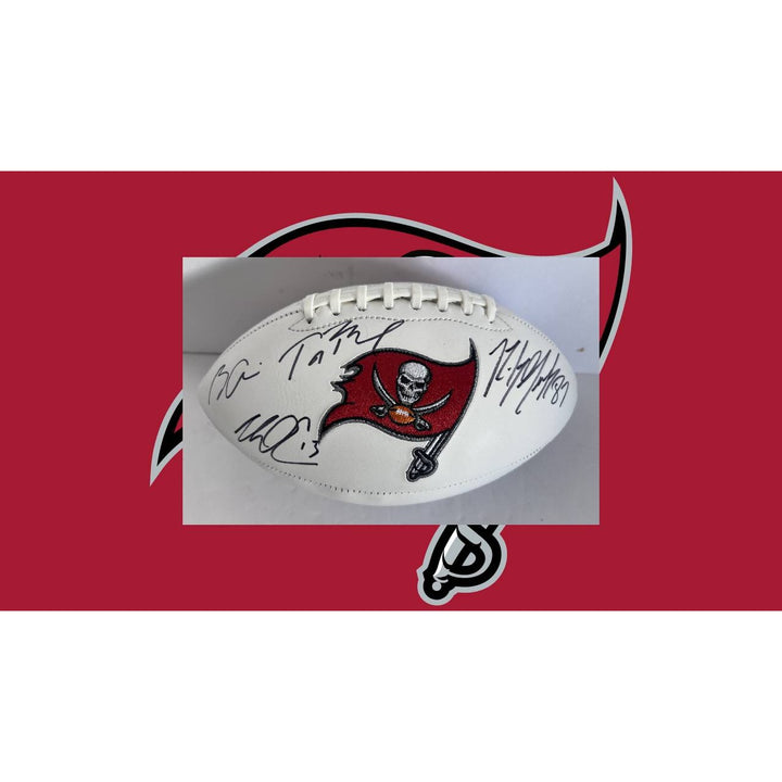 Tampa Bay Buccaneers full size football Tom Brady Rob Gronkowski Mike Evans Bruce Arians signed with proof