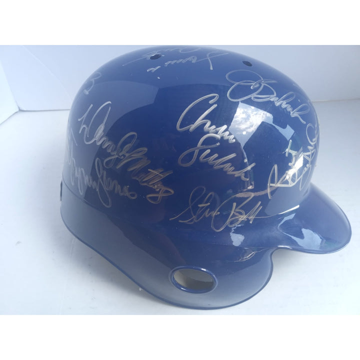 Kansas City Royals George Brett Brett saberhagen Willie Wilson World Series champions team signed batting helmet